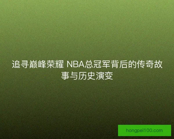 追寻巅峰荣耀 NBA总冠军背后的传奇故事与历史演变
