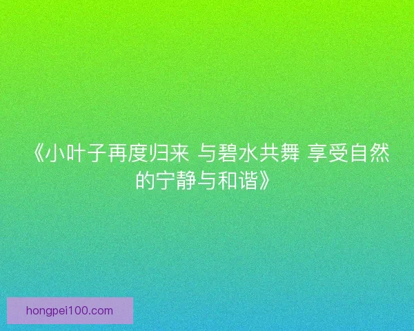 《小叶子再度归来 与碧水共舞 享受自然的宁静与和谐》