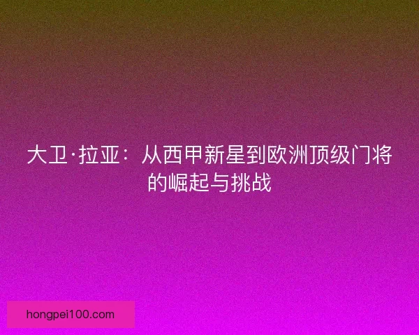 大卫·拉亚：从西甲新星到欧洲顶级门将的崛起与挑战